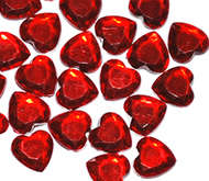 *Sale*  Red Heart Rhinestones 10mm (50pcs)