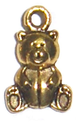 *Sale* Gold teddy bear charms 10mm x 15mm (5pcs)