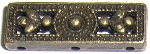 *Sale*  Brass 3 hole slider 25mm x 8mm x 4mm (5pcs)