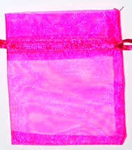 Bright Pink organza bags 90mm x 65mm (10pcs)