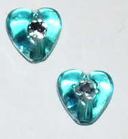 Light blue Acrylic Sparkle heart 8mm beads (100pcs)