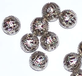 Bulk Nickel filigree ball 8mm (50pcs)