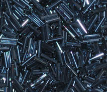 Black AB long bugle beads  (20g)