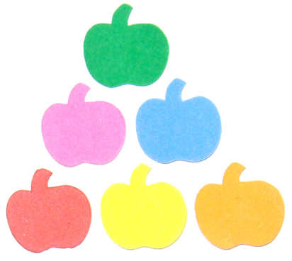 Apple foam stickers  (6pcs)