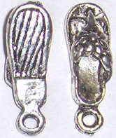 Nickel sandal shoe charm 21mm x 7mm (2pcs)