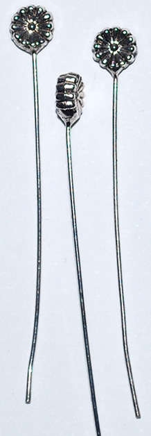 Nickel decorative head pins with flower 55mm (5pcs)