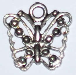 Nickel butterfly charms  16mm x 15mm (5pcs)