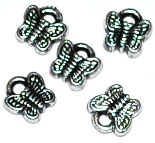 Acrylic Silver butterfly charms 7mm  (100pcs)