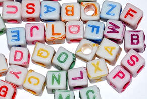 Alphabet Acrylic 6mm cube beads (100pcs)