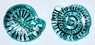 Turquoise Acrylic Sparkle Spiral shell beads (10pcs)