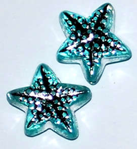 Turquoise Acrylic Sparkle starfish beads (10pcs)