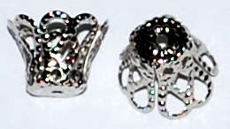 Nickel filigree bead caps 9mm x 7mm (20pcs)