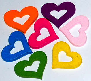 Heart  20mm wooden embellishments  (5pcs)
