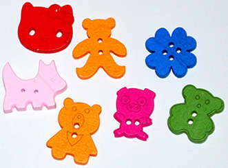 Medium mix wooden embellishments  (5pcs)