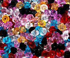 Acrylic bicone Mix 6mm beads (100pcs)