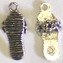 Silver 'slip-on' shoe charm 23mm x 10mm (1pc)