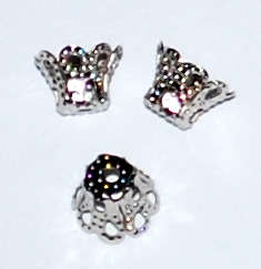 Bulk Nickel filigree bead cap 6mm x 4mm (100pcs)
