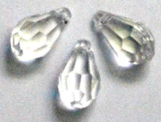 Clear Acrylic faceted drop 15x9mm beads (20pcs)