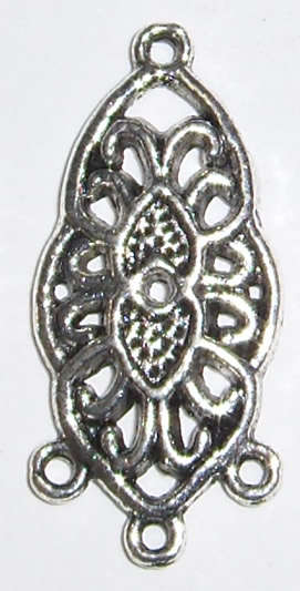 Sale!! Silver oval ear ring part 25mm x 11mm (4pcs)