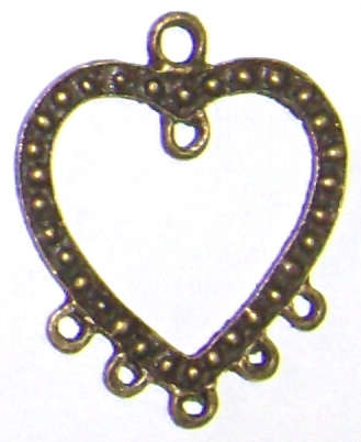 Brass heart ear ring part 30mm x 35mm (2pcs)