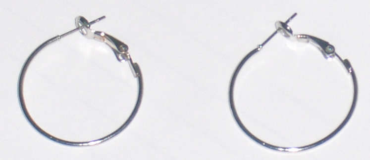Nickel 25mm ear ring hoop (8pcs)