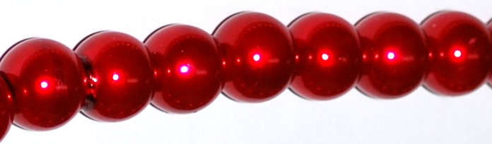 Sale!!  Red 6mm round glass pearls (30pcs)