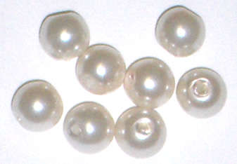 Sale!!  Cream 6mm round glass pearls (30pcs)