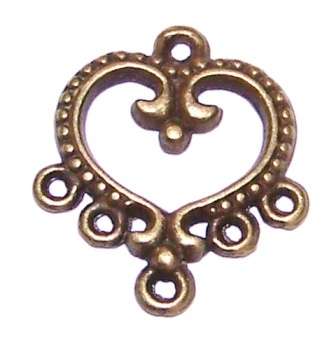 Sale!! Brass heart ear ring part 20mm x 21mm (4pcs)