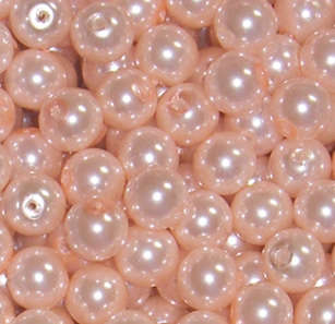 Sale!! Light pink 8mm round glass pearls (30pcs)
