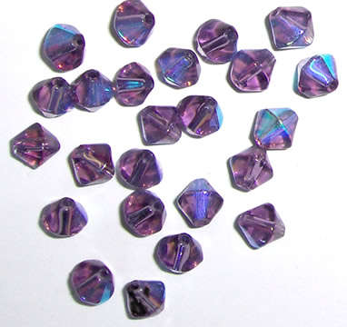 Dark Purple glass 5mm bicone with shimmer(60pcs)