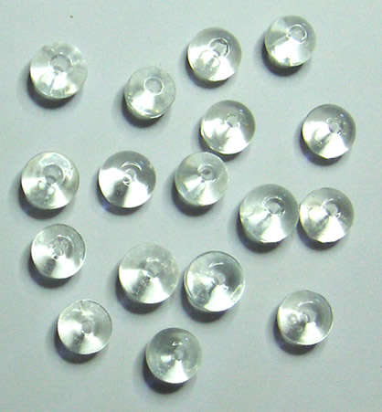 Bulk Clear doughnut glass beads (50pcs)