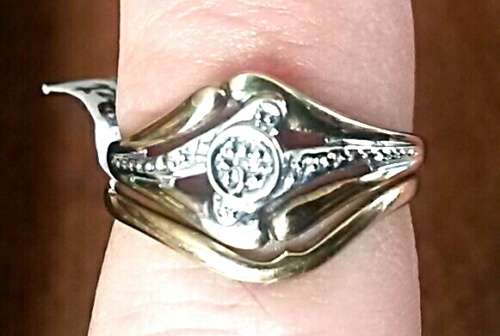 9ct gold wedding set with a real diamond. Engagement ring with a wedding band.