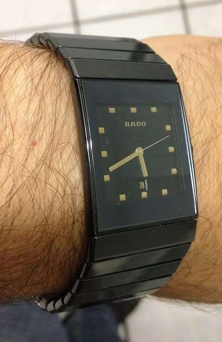 High Tech  Black Ceramic Rado Diastar with box, booklets, and guarantee card..