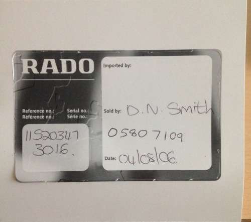 High Tech  Black Ceramic Rado Diastar with box, booklets, and guarantee card..