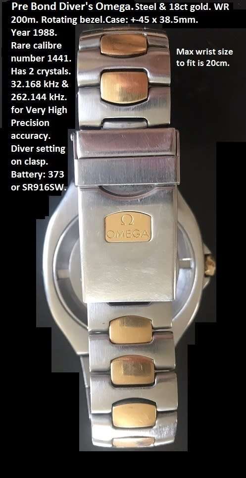 A rare vintage Omega. Stainless steel & 18ct gold. Nice condition. See photos for full description.
