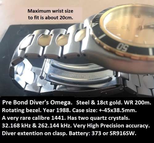 A rare vintage Omega. Stainless steel & 18ct gold. Nice condition. See photos for full description.