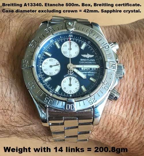 Breitling SuperOcean Chronograph. Automatic. Box and a valuation certificate from Breitling at R78k