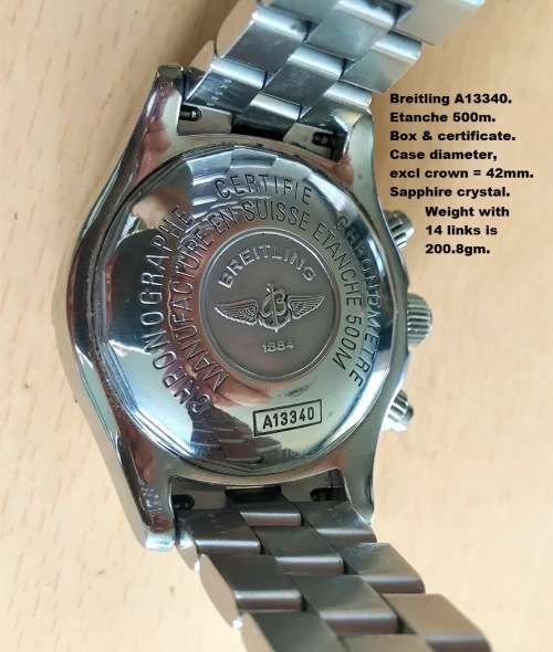 Breitling SuperOcean Chronograph. Automatic. Box and a valuation certificate from Breitling at R78k