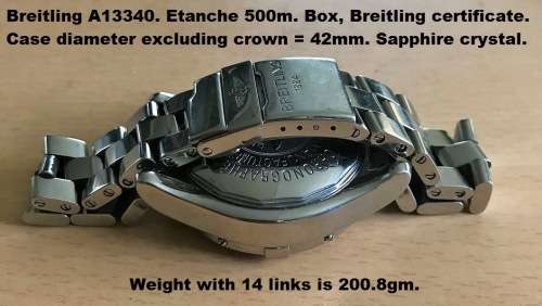 Breitling SuperOcean Chronograph. Automatic. Box and a valuation certificate from Breitling at R78k