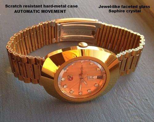 Rare original iconic Rado mens Diastar.Scratch resistant hard-metal case & faceted sapphire crystal