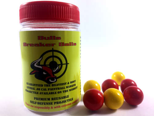 Original Bulls Breaker Balls - Paintball Home Self Defense (Rubber Coated Glass) x 20 Balls