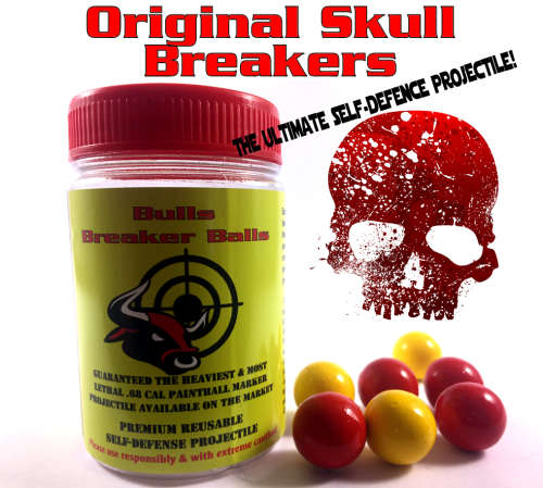 Original Bulls Breaker Balls - Paintball Home Self Defense (Rubber Coated Glass) x 20 Balls