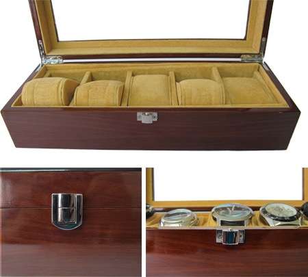 5 Slots watch box - Wooden Showcase