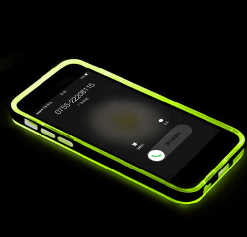Incoming Call LED Blink Transparent Back Case Cover for iPhone 5,6