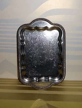 Small  Tea for two serving tray  with delicate pattern