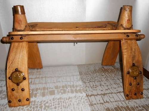 Egyptian Leather Camel Saddle with Brass inlays