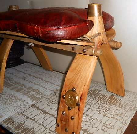 Egyptian Leather Camel Saddle with Brass inlays