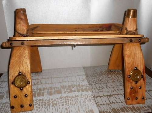 Egyptian Leather Camel Saddle with Brass inlays