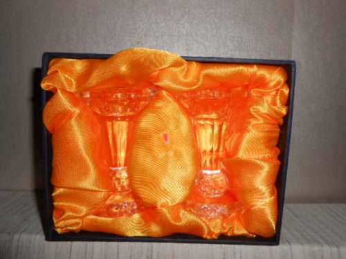 PAIR OF CUT LEAD CRYSTAL CANDLE HOLDERS