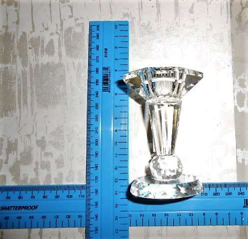 PAIR OF CUT LEAD CRYSTAL CANDLE HOLDERS